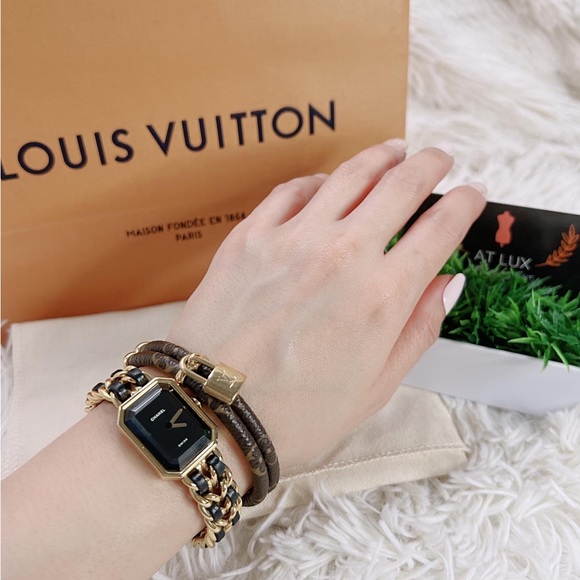 SOLD Authentic Louis Vuitton Keep It Twice Mono Canvas Padlock Charm Bracelet - Picture 3 of 8